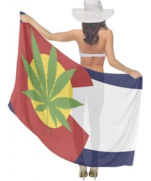 Women Fashion Shawl Wrap Summer Vacation Beach Towels Swimsuit Cover Up - Colorado Flag Marijuana Weed - C2190HHQI29 $25.34-C...