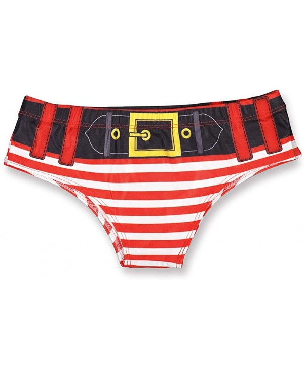 Women's Fashion 3D Digital Printed Panties Underwear Briefs Bikini Bottom Gifts - Red Stripe - CV192RODN94 $14.38-Tankinis