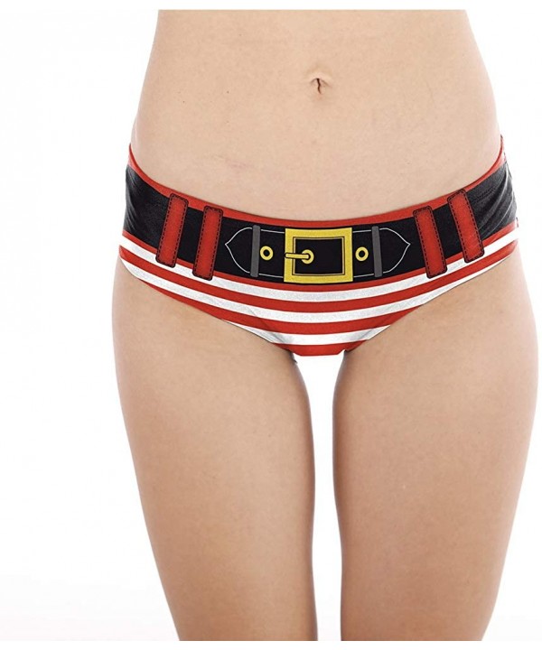 Women's Fashion 3D Digital Printed Panties Underwear Briefs Bikini Bottom Gifts - Red Stripe - CV192RODN94 $14.38-Tankinis