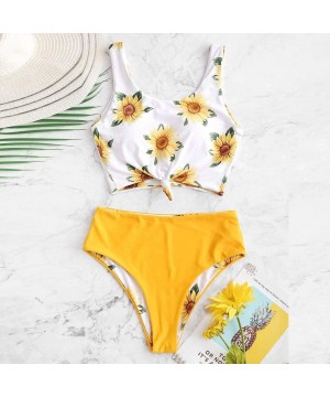 Women Bikini Set Sexy Bandage Teeny Thong Triangle Set Lace Swimsuit Beach Swimwear Bathing Suit - A-yellow - C5199L5Y0GC $16...