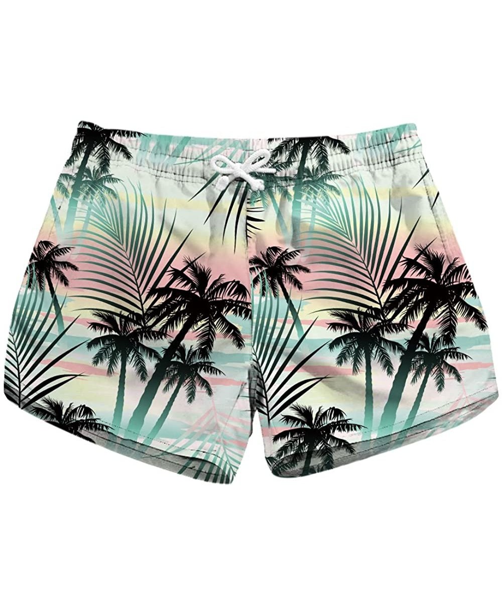 Women's Casual Swim Trunks Quick Dry Print Boardshort Beach Shorts - Black 6053 - CK18D8MW6Z5 $23.69-Board Shorts