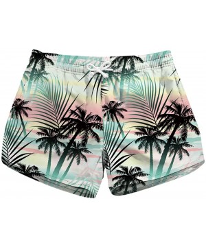 Women's Casual Swim Trunks Quick Dry Print Boardshort Beach Shorts - Black 6053 - CK18D8MW6Z5 $23.69-Board Shorts