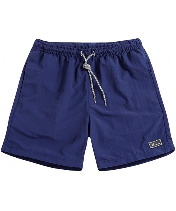 Men's Swim Trunks Quick Dry Bathing Suits Sports Beach Shorts Board Shorts - Dark Blue - CF18QOIZ47D $17.20-Racing