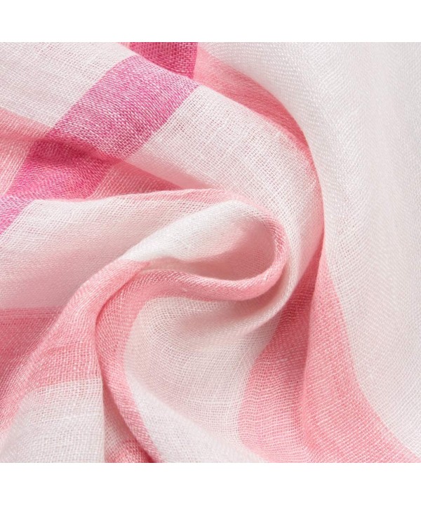 Womens Lightweight Fashion Scarves Colorful Print Large Thin Scarf Shawl Head Scarf Wrap - 12 Pink/White Plaid - CB18S0ZUA3U ...