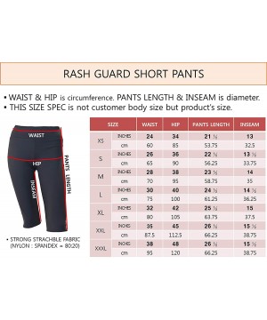 Women Beach Walk Plus Size UPF 50+ Shorts Pants Swim Rash Guard - Grey With Waves Crest - CY184A0GOOL $22.36-Rash Guards