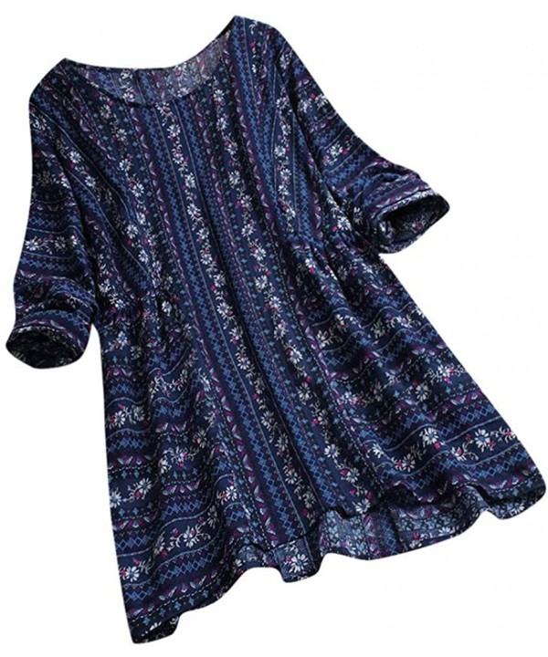 Shirts For Women Button Tunic Tops T Shirt Blouse - Y05-navy - CU195848YY8 $15.60-One-Pieces