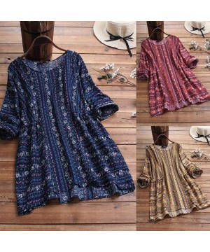 Shirts For Women Button Tunic Tops T Shirt Blouse - Y05-navy - CU195848YY8 $15.60-One-Pieces