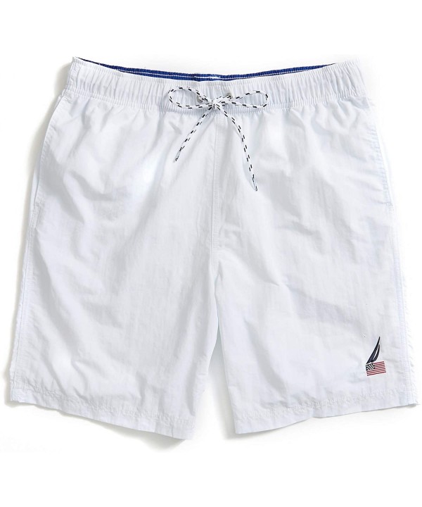 Men's 8" American Flag Logo J-Class Swim Shorts - Bright White - CX19C2USQOH $32.50-Trunks