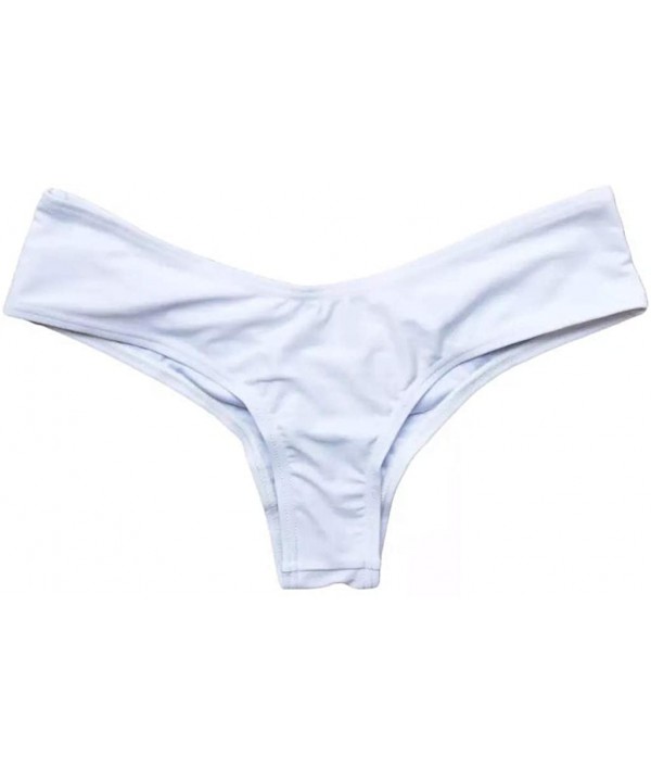 Women's 2019 Plus Size Hot Summer Brazilian Beachwear Bikini Bottom Thong Swimwear - White - C418SAATDNO $13.52-Tankinis