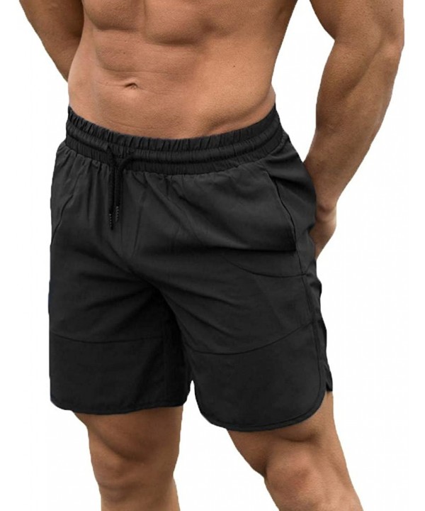 Men's Mesh Lining Swim Trunks Cargo Beachwear Quick Dry Swimsuit Loose Elastic Waist Boardshorts Sweatpants - Black - C5195LR...