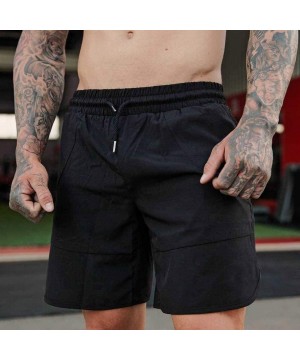 Men's Mesh Lining Swim Trunks Cargo Beachwear Quick Dry Swimsuit Loose Elastic Waist Boardshorts Sweatpants - Black - C5195LR...