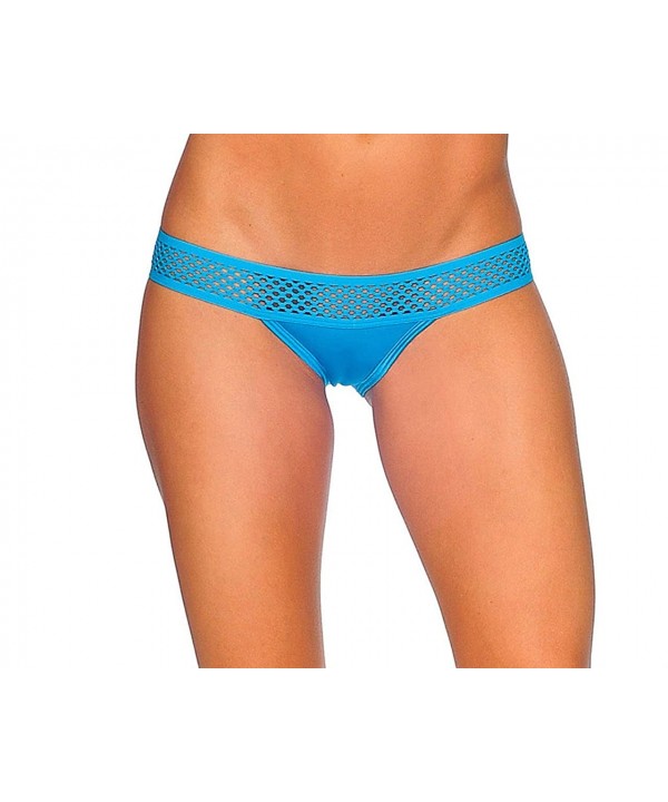 Women's Honeycomb Bikini Bottom - Turquoise - CX11DODQ4XT $11.77-Tankinis