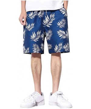 Men's Swim Drawstring Trunks Quick Dry Beach Surfing Running Swimming Shorts - D Blue - C518U2DH29E $27.94-Board Shorts