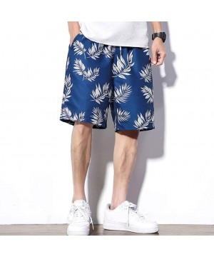 Men's Swim Drawstring Trunks Quick Dry Beach Surfing Running Swimming Shorts - D Blue - C518U2DH29E $27.94-Board Shorts