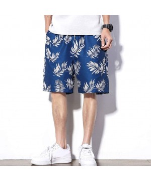 Men's Swim Drawstring Trunks Quick Dry Beach Surfing Running Swimming Shorts - D Blue - C518U2DH29E $27.94-Board Shorts