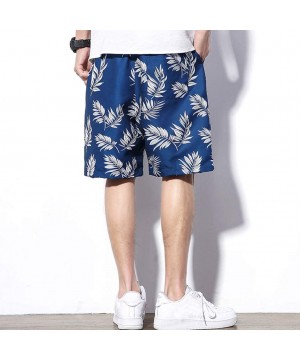 Men's Swim Drawstring Trunks Quick Dry Beach Surfing Running Swimming Shorts - D Blue - C518U2DH29E $27.94-Board Shorts