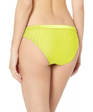 Women's Skimpy Faux Belted Hipster Bikini Swimsuit Bottom - Citron//Luster Rib - CU18K2NLHLQ $19.74-Sets