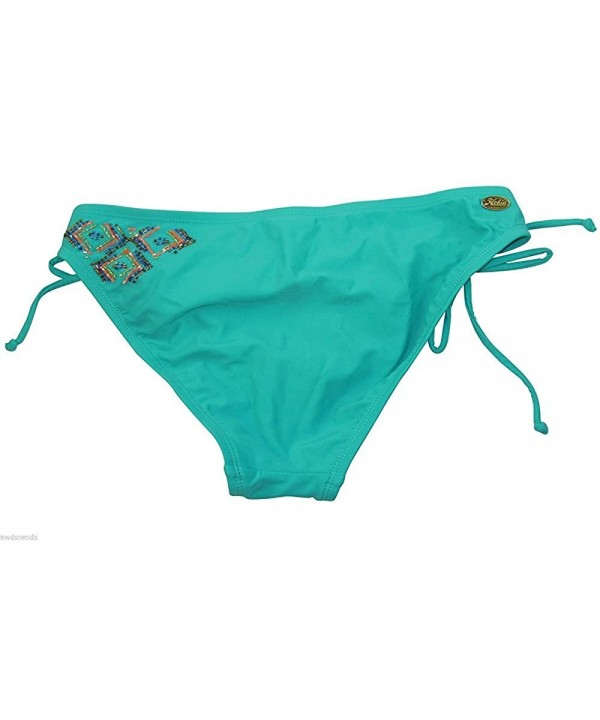 Juniors Women's Beaded Side-Tie Bikini Bottom - Green - CS18CND7I3L $34.49-Tankinis