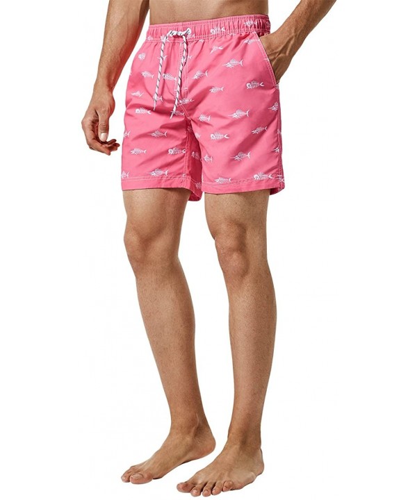 Mens Slim Fit Quick Dry Swim Shorts Swim Trunks Mens Bathing Suits with Mesh Lining - New-g5-ms092-pink - C7187Z4MM00 $14.10-...