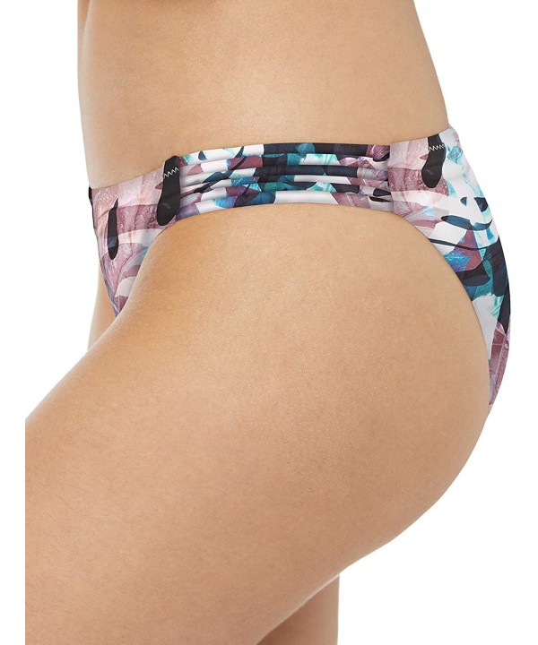 Women's Strappy Side Low-Rise Hipster Bikini Bottom - Multi//Seaside Leaves - CA18OEHEAUQ $16.31-Tankinis