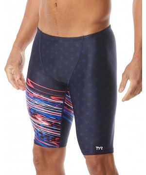 Unisex-Adult Victorious Jammer Swim Briefs - Rd/White/Blu - CO18M6TOZUO $53.77-Racing