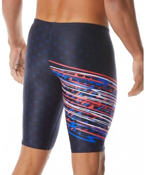 Unisex-Adult Victorious Jammer Swim Briefs - Rd/White/Blu - CO18M6TOZUO $53.77-Racing