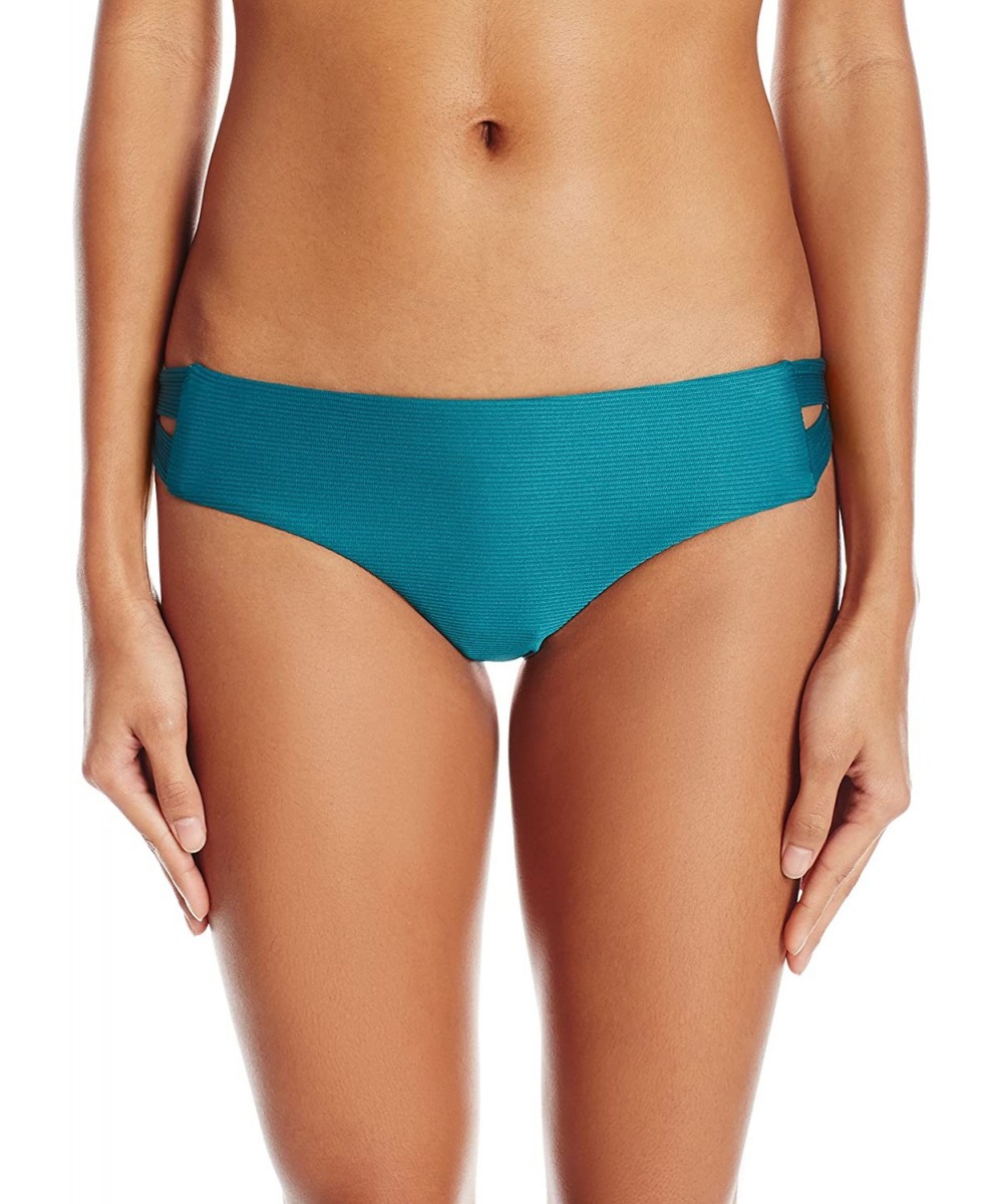 Women's Solid Textured Full Bikini Bottom - Teal - CO12G3NWNAD $25.10-Tankinis