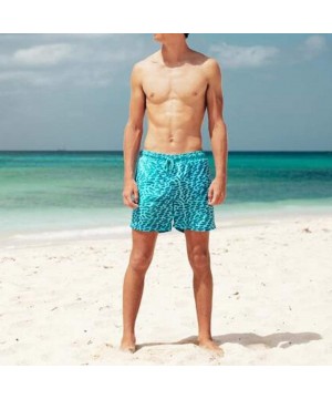 Mens Swim Trunks Shorts Temperature-Sensitive Color-Changing Beach Pants - B Blue - CH1906ID9SE $24.87-Trunks