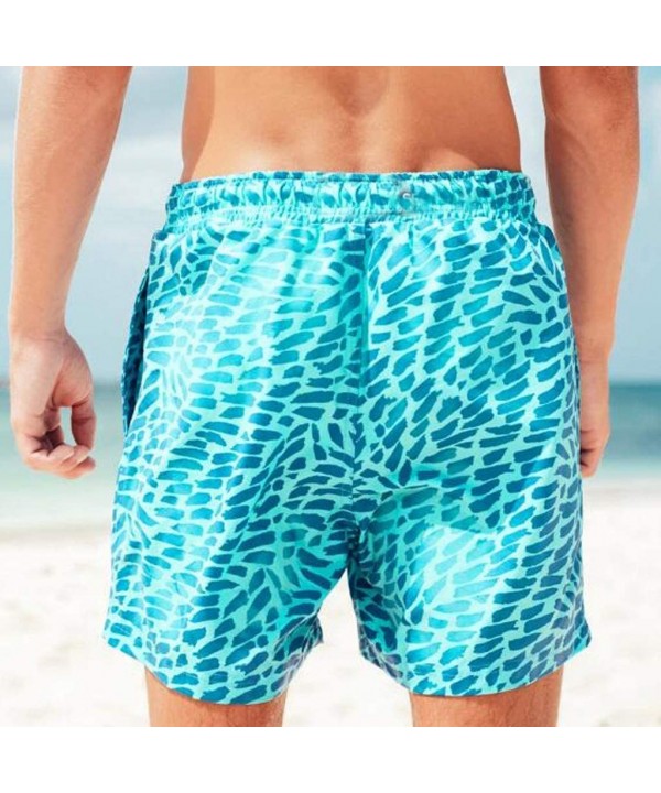 Mens Swim Trunks Shorts Temperature-Sensitive Color-Changing Beach Pants - B Blue - CH1906ID9SE $24.87-Trunks