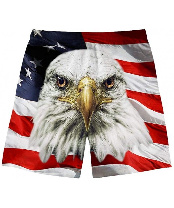 Mens American Flag Bald Eagle Swim Trunks Quick Dry Beachwear Sports Board Shorts - American Flag Bald Eagle - CV18QCWK0KC $2...