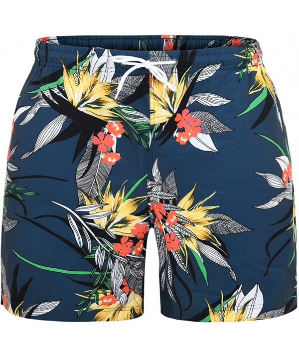 Men's Swim Trunks Quick Dry Beach Board Shorts Bathing Suits with Pocket - Navy - CJ18XL6IDWU $16.69-Board Shorts