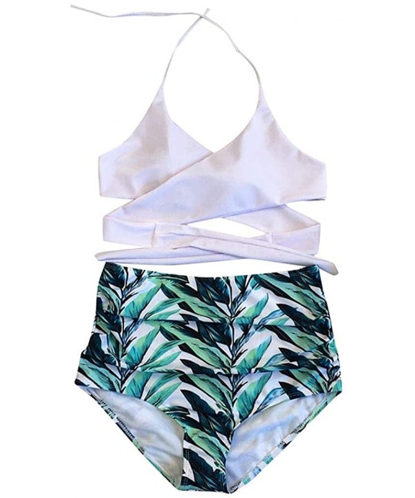 Women High Waist Bikini Push Up Bikinis Print Swimsuit Female Beachwear Swimwear - Q-white - C91962R4QS5 $14.40-Cover-Ups