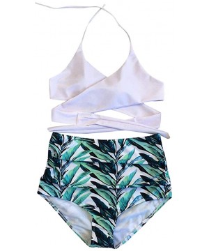 Women High Waist Bikini Push Up Bikinis Print Swimsuit Female Beachwear Swimwear - Q-white - C91962R4QS5 $14.40-Cover-Ups