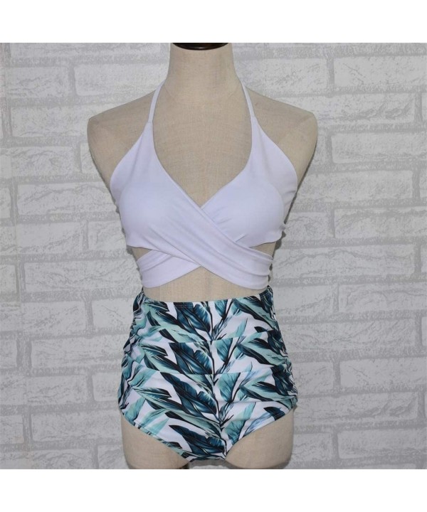 Women High Waist Bikini Push Up Bikinis Print Swimsuit Female Beachwear Swimwear - Q-white - C91962R4QS5 $14.40-Cover-Ups