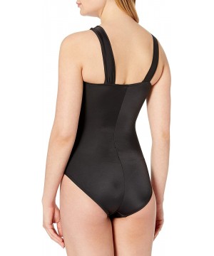 Women's Control One Piece Swimsuit - Black Halter - C3182W3UYCS $26.83-One-Pieces