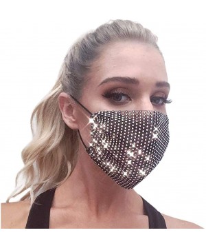 Sparkly Rhinestone Mesh Crystal Mesh Masquerade Ball Party Halloween Nightclub Adjustable for Women and Girls【US in Stock】 - ...