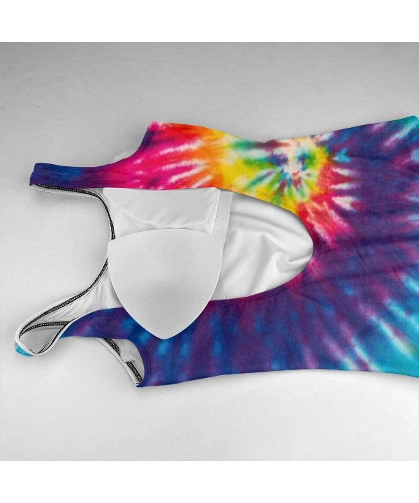 Women Backless Swimsuit with Colored Vortex Print- Beach One Piece Swimwear Sports Vest. - Multicolor-1 - C3190YU3OAA $21.64-...