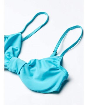 Women's Underwire Bra Bikini Top with Adjustable Straps - Aqua - CI12D83M5Y1 $12.34-Tops