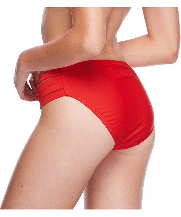 Women's Smoothies Nuevo Contempo Solid Full Coverage Bikini Bottom Swimsuit - Smoothies True Red - CC18Z090LWE $36.27-Bottoms