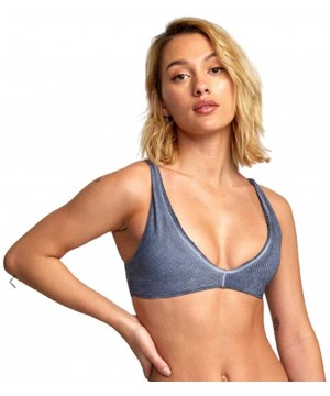 Women's Stone Textured Bralette Bikini Top - Dark Navy - C418QHRAAE7 $34.57-Tops