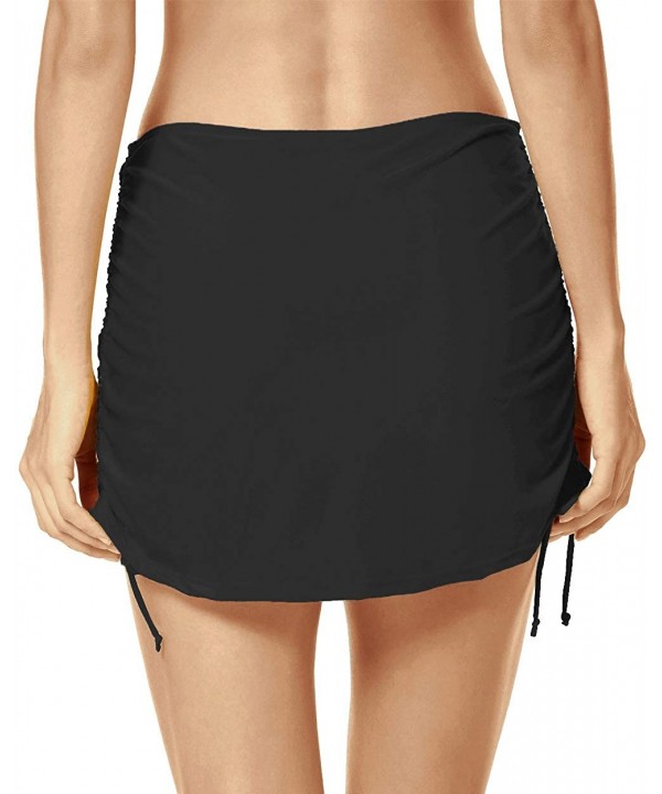 Women Skirted Swim Bottoms Swimming Bikini Skirt Slimming Chlorine Resistant Beachwear - Black - CB12NT2VES6 $15.84-Bottoms