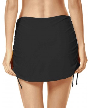 Women Skirted Swim Bottoms Swimming Bikini Skirt Slimming Chlorine Resistant Beachwear - Black - CB12NT2VES6 $15.84-Bottoms