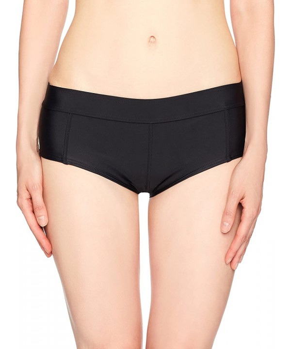 Women's Simply Solid Boy Cut Bikini Bottom - Black - C612O58FKYE $35.30-Tankinis