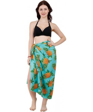 Sarong Wraps for Women Mens Christmas Santa Claus Party Swimsuit Plus Size Pareo Holiday Beach - Teal Turquoise - C618OACXU00...