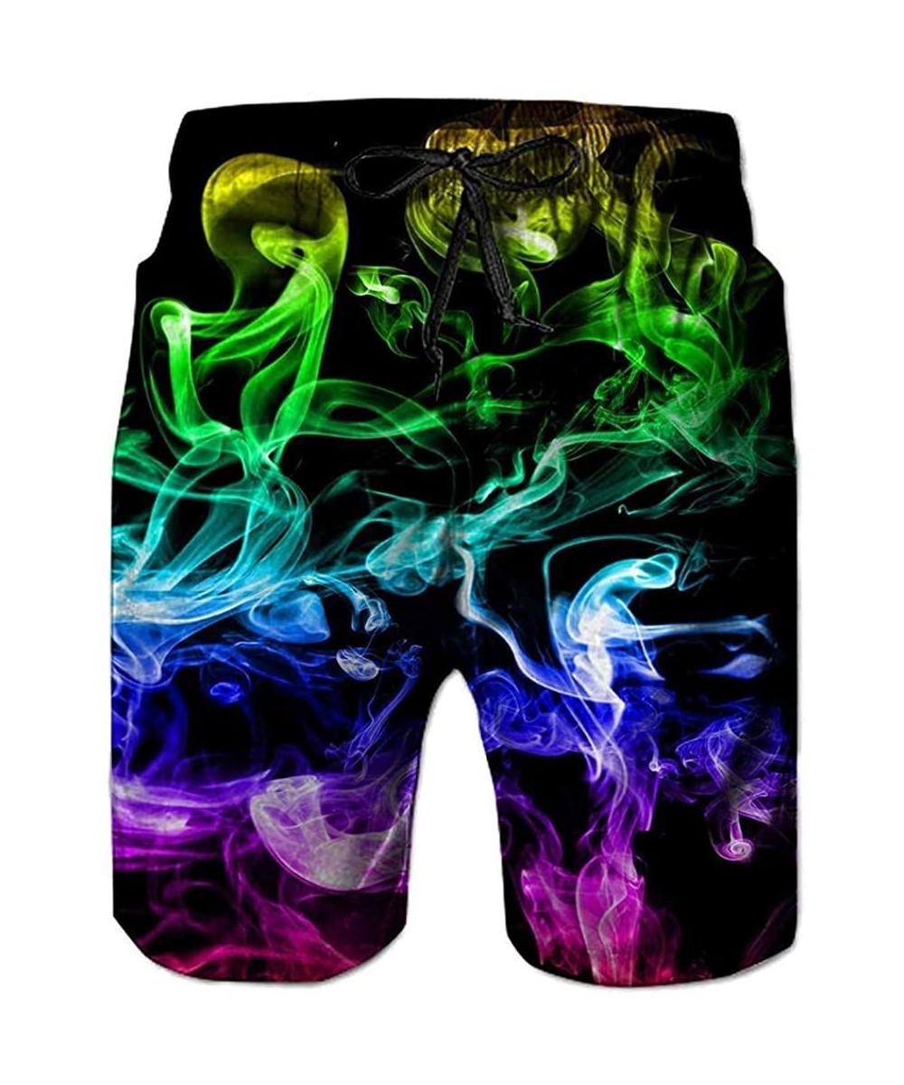 Men's Swim Trunks Quick Dry Swimming Suit Sport Wear Pants Board Shorts - Black Smoking - C618Y6OZCKO $26.03-Board Shorts