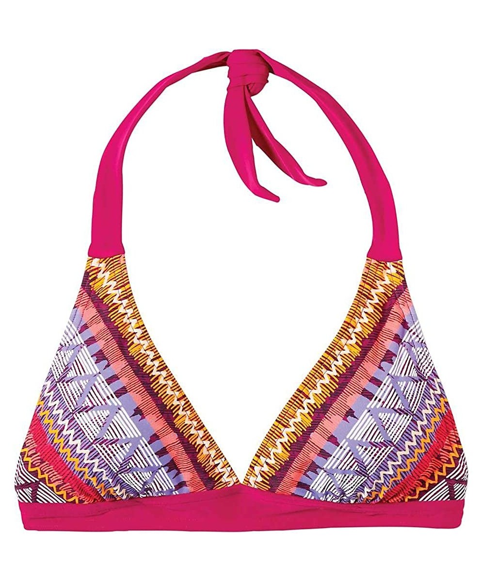 Women's Lahari Halter Top - Rich Fuchsia Panama - CD11ZX1MW27 $30.70-Tops