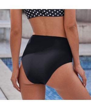 Women Swim Shorts Boyshorts Bathing Suit Tankini Bottoms Stretch High Waist Sports Boards Shorts Z Black(triangle) - C61948T0...