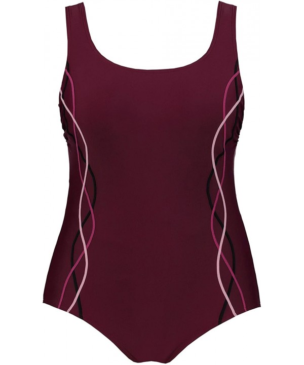 Women's Plus Size Slimming Sporty Swimsuit 659377 - Purple (Berry Red 72603080) - CB18Z3UOU56 $50.19-One-Pieces