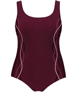 Women's Plus Size Slimming Sporty Swimsuit 659377 - Purple (Berry Red 72603080) - CB18Z3UOU56 $50.19-One-Pieces