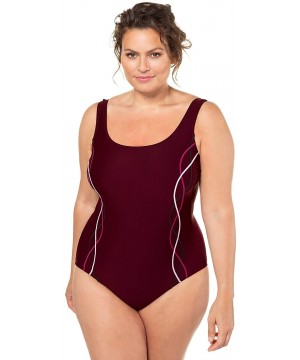 Women's Plus Size Slimming Sporty Swimsuit 659377 - Purple (Berry Red 72603080) - CB18Z3UOU56 $50.19-One-Pieces